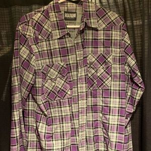 Purple Plaid Button Up